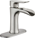 Waterfall Bathroom Faucet Brushed Nickel - Smooth Waterflow