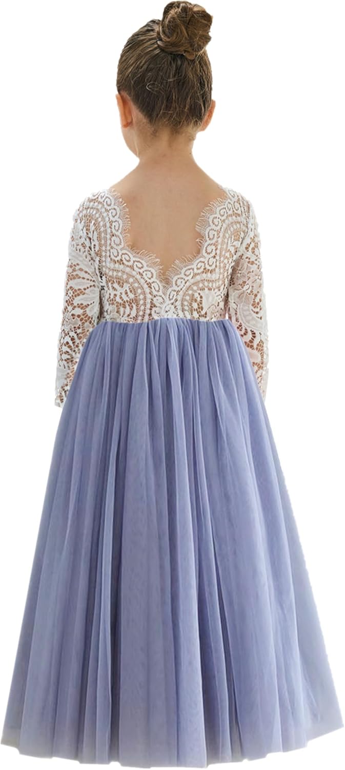 2Bunnies Girl Peony Lace Back A-Line Tutu Flower Dress