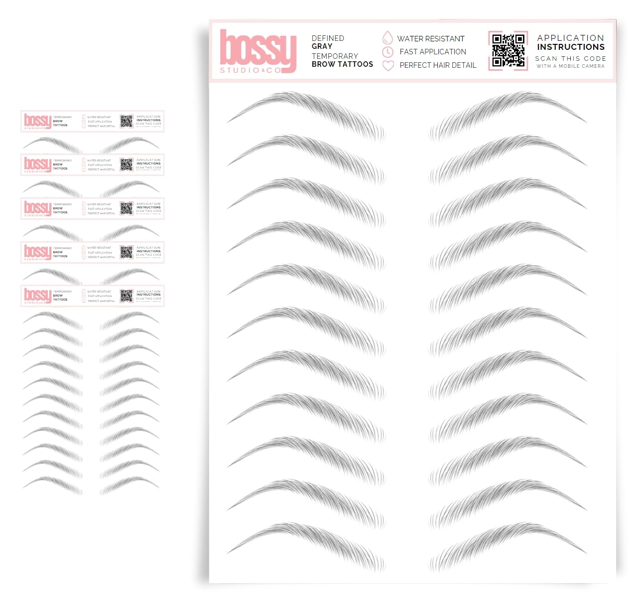 5 Pack Waterproof Eyebrow Tattoos for Natural Hair-Like Brows