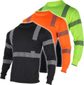 Safety Reflective Hi Vis Long Sleeve T Shirt for Men - ANSI Class 3