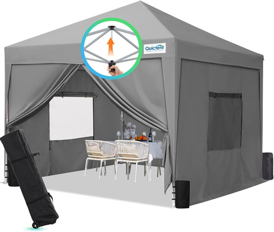 Quictent 10x10 Pop Up Canopy Tent with Sidewalls for Privacy