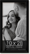 wallsthatspeak 10x28 Black Picture Frame for Posters and Puzzles