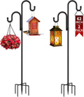 Double Shepherds Hooks for Outdoor - Stable 62 in Garden Pole (2 Pack)