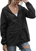 PESION Women's Waterproof Raincoat Hooded Windbreaker with Pocket