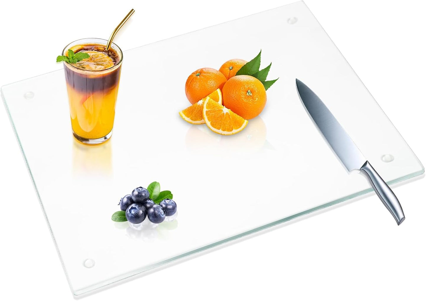 JAMBALAY 24x18 Tempered Glass Cutting Board for Kitchen Use