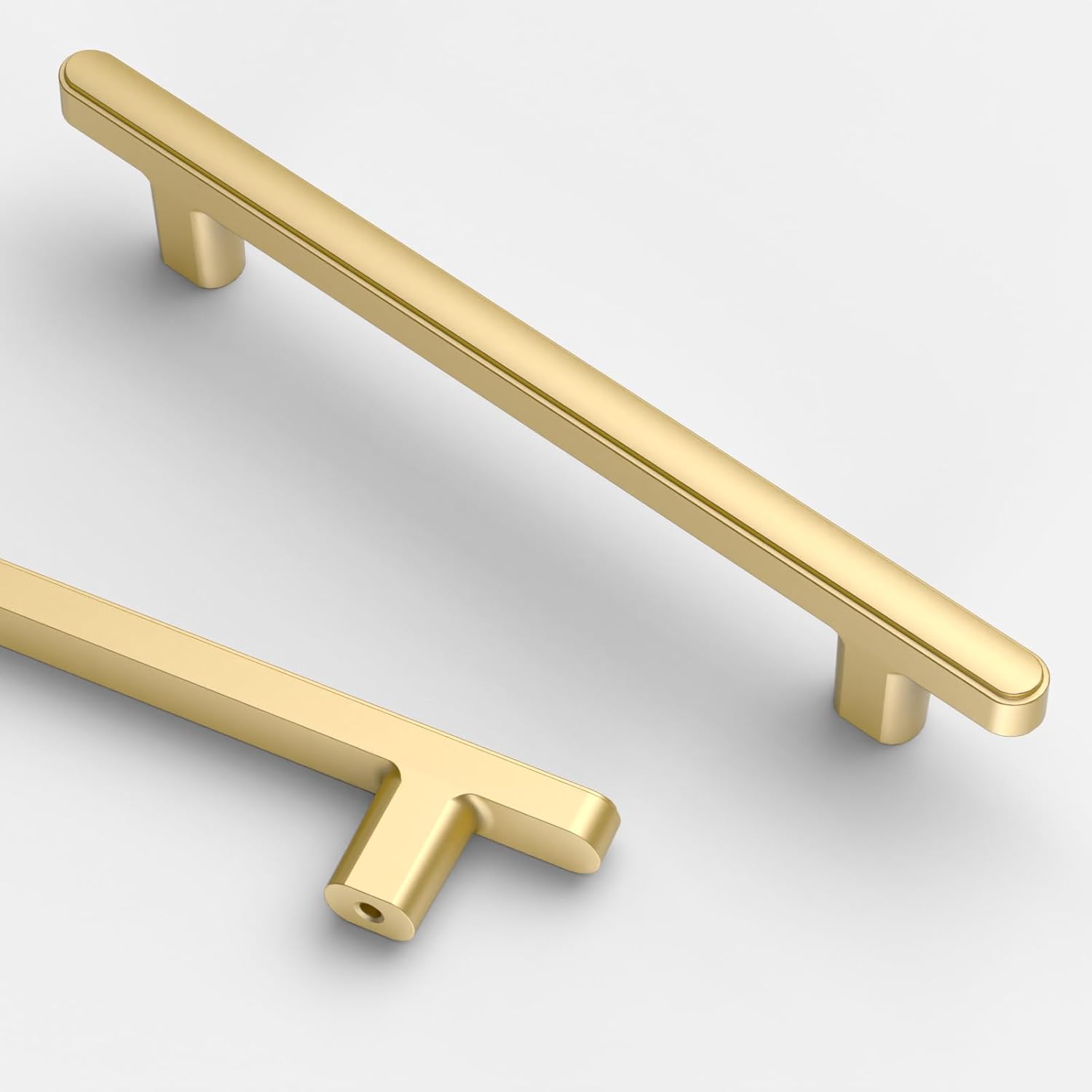 Brushed Gold Kitchen Cabinet Handles - 10 Pack of 5 Inch Pulls