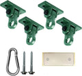 Heavy Duty Green Swing Hangers 4 Pack - Smooth Silent Rotation