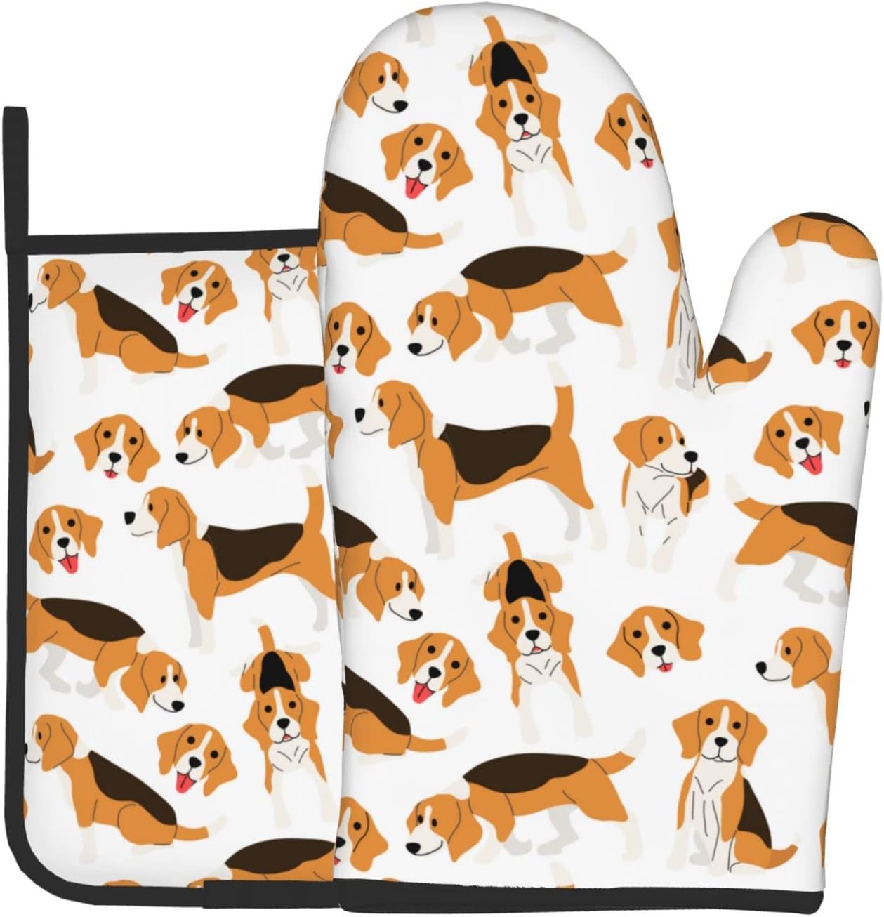 Beagle Oven Mitts Set - Heat Resistant & Cute!