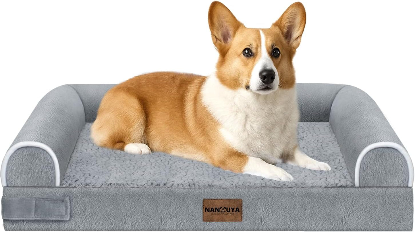 Medium Large Dog Bed Orthopedic Washable with Bolster Design