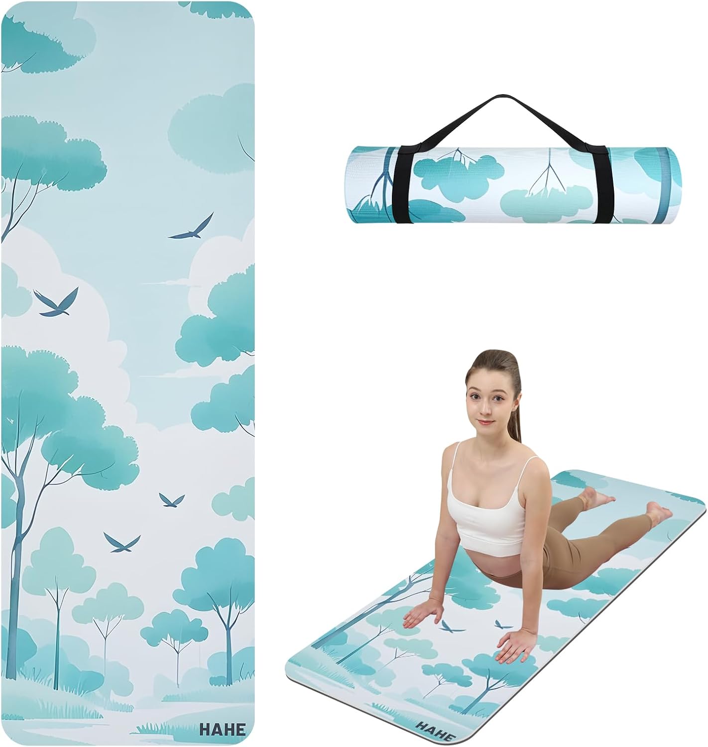 High Density Non Slip Yoga Mat - Extra Thick & Portable