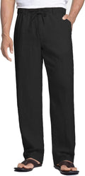 Men's Casual Linen Pants Elastic Waist Drawstring - Lightweight Shoes