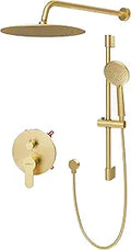 Gabrylly Shower System Gold Wall Mounted Slide Bar Set - Pressure