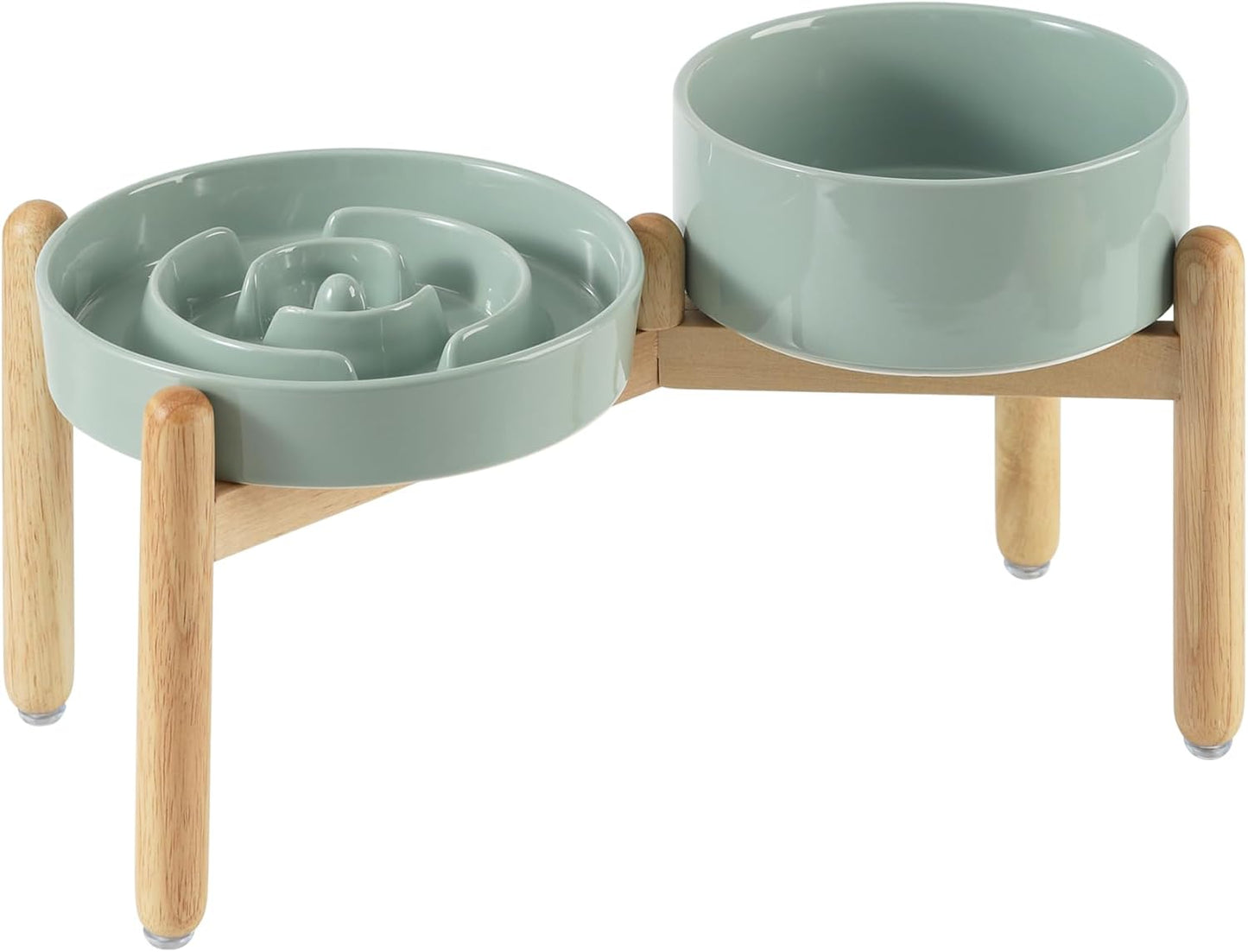 Ceramic Raised Slow Feeder Dog Bowl Set for Healthy Eating