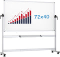 Double-Sided Magnetic Mobile Whiteboard 72 x 40 in - Rolling Easel