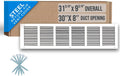 Fits 30x8 Duct Opening Steel Return Air Grille for HVAC Use