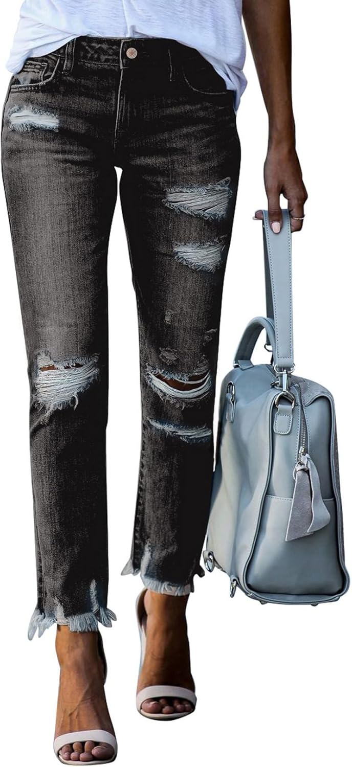 Trendy Women's Ripped Jeans for Casual Style and Comfort