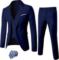 YND Men's Slim Fit 3 Piece Suit One Button Set - Tailored Modern Look