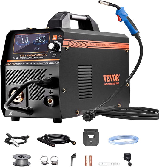 VEVOR 160A Synergic Mig Welder - 4-in-1 Multi-Process Welder