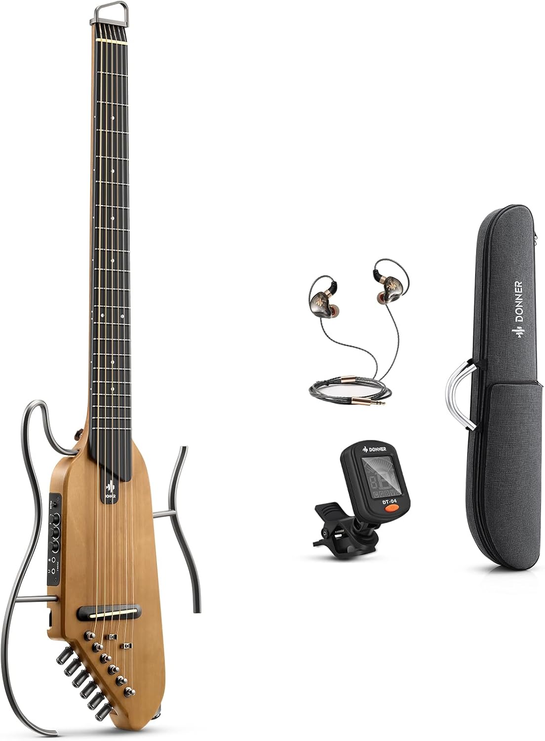 Donner HUSH I Guitar for Travel - Ultra-Light Acoustic-Electric