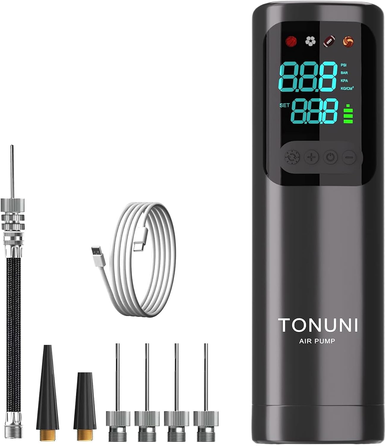 TONUNI Digital Ball Pump w/ 17PSI Gauge