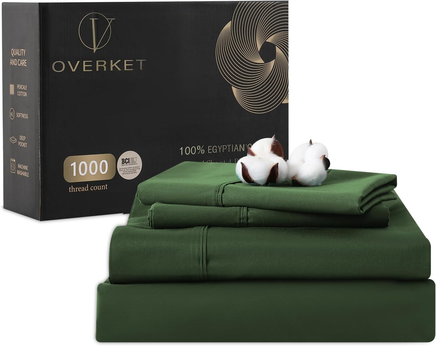 100% Egyptian Cotton Sheets King Size 1000 Thread Count Luxury