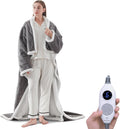 Heated Snuggle Throw Blanket with Foot Pocket and Sleeves - Cozy