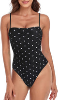 RELLECIGA Women Bandeau One Piece Swimsuit - Retro High Cut Fit