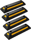 Rubber Parking Guide 4 Pcs - Durable Garage Wheel Stopper ()