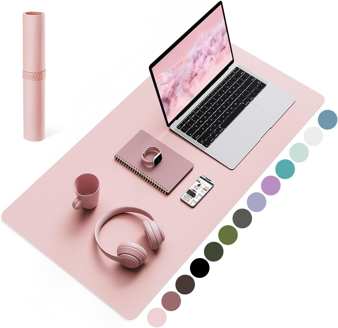 Non-Slip Waterproof Desk Pad | Pink 31.5 | Office/Work/Home