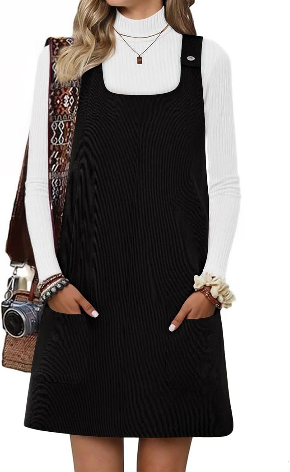 Yousify Womens Corduroy Overall Dress for Casual Style Lovers