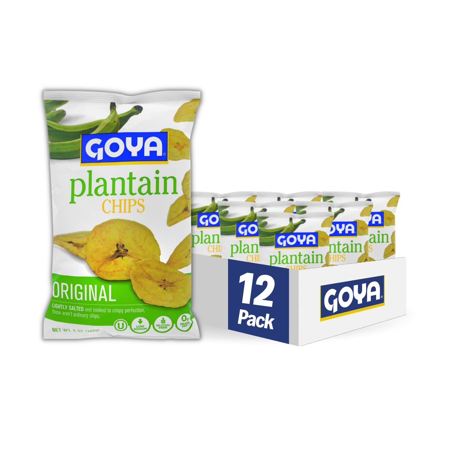 Goya Plantain Chips Original Flavorful Snack Pack of 12 Bags
