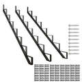 Steel Stair Riser 7 Step Stair Stringer for 58in Deck Height - Heavy