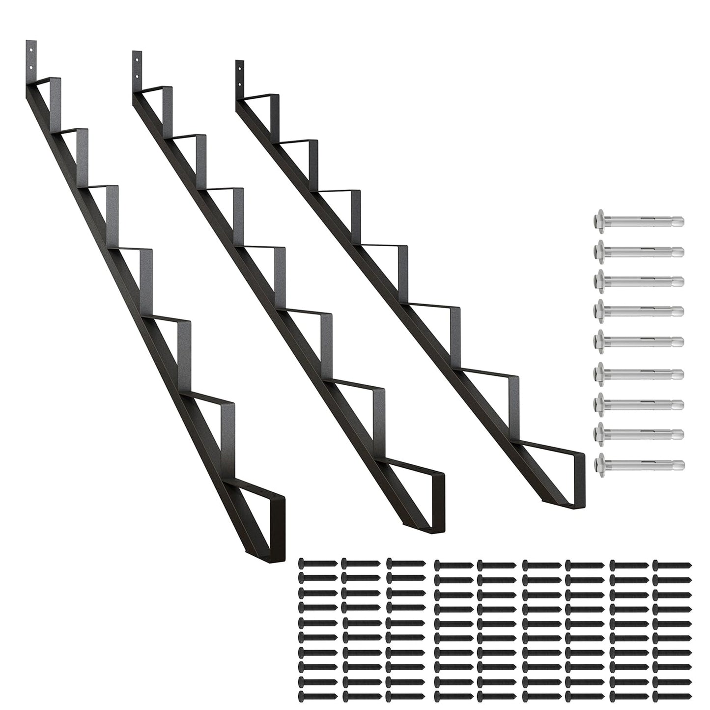 DIYHD Steel Stair Riser Stringer for Deck Height 58in, 7 Steps