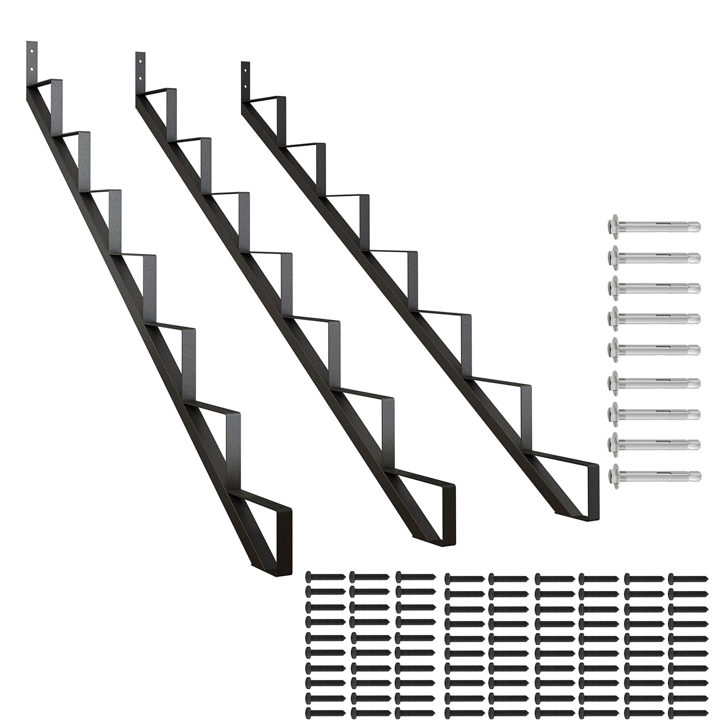 DIYHD Steel Stair Riser Stringer for Deck Height 58in, 7 Steps