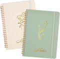 Aesthetic Spiral Notebook Set 2PCS - Thick Paper, Pocketed A5