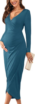 Trendy Women's Maternity Wrap Dress 2025 for Parties and Events