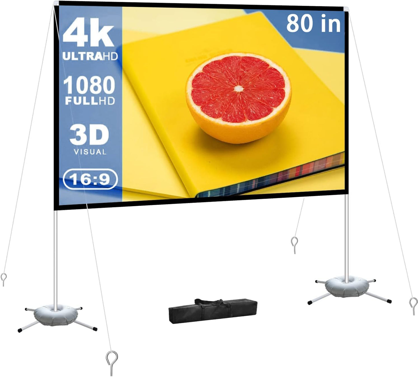 Portable Outdoor Movie Screen: 80 4K Cinema Experience