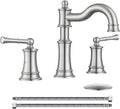 Roman Bathroom Sink Faucet 3 Hole Deck Mount Brushed Nickel