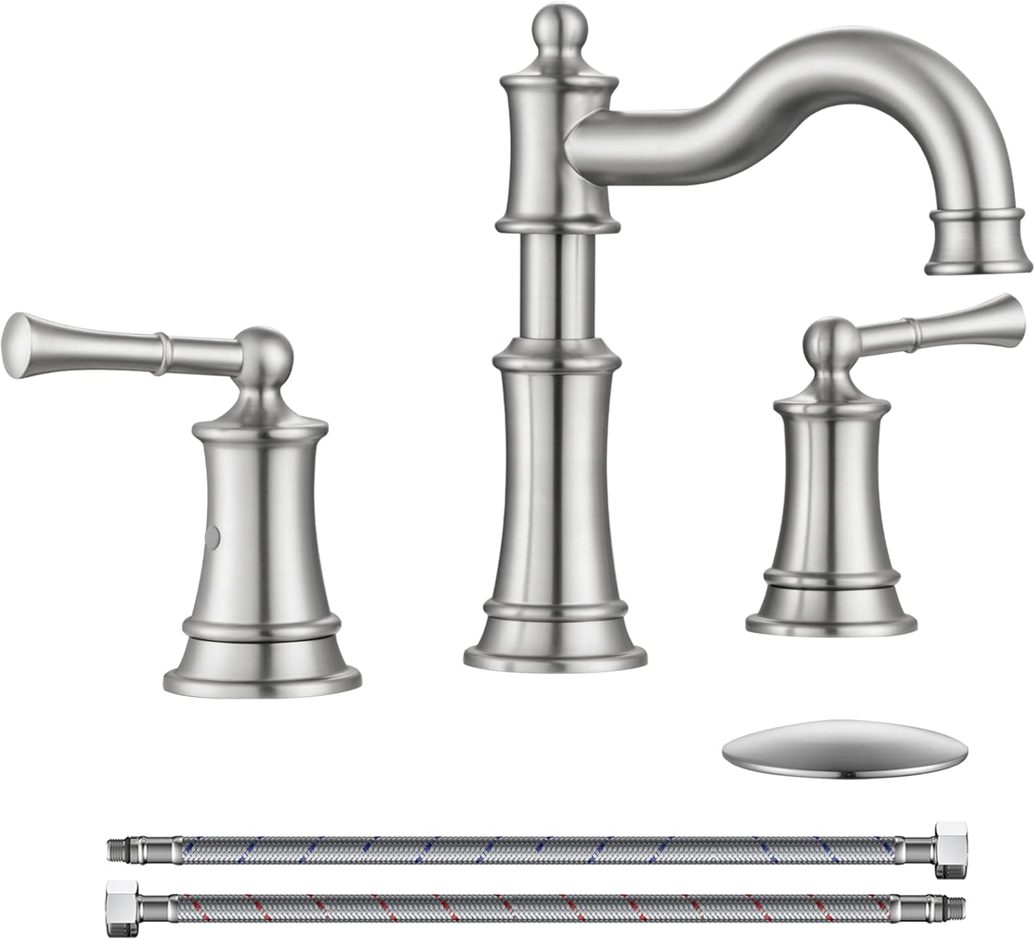 Roman Bathroom Sink Faucet with Pop-up Drain Assembly Included