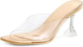 Clear Heeled Sandals for Women - 3in Transparent Triangle Heel