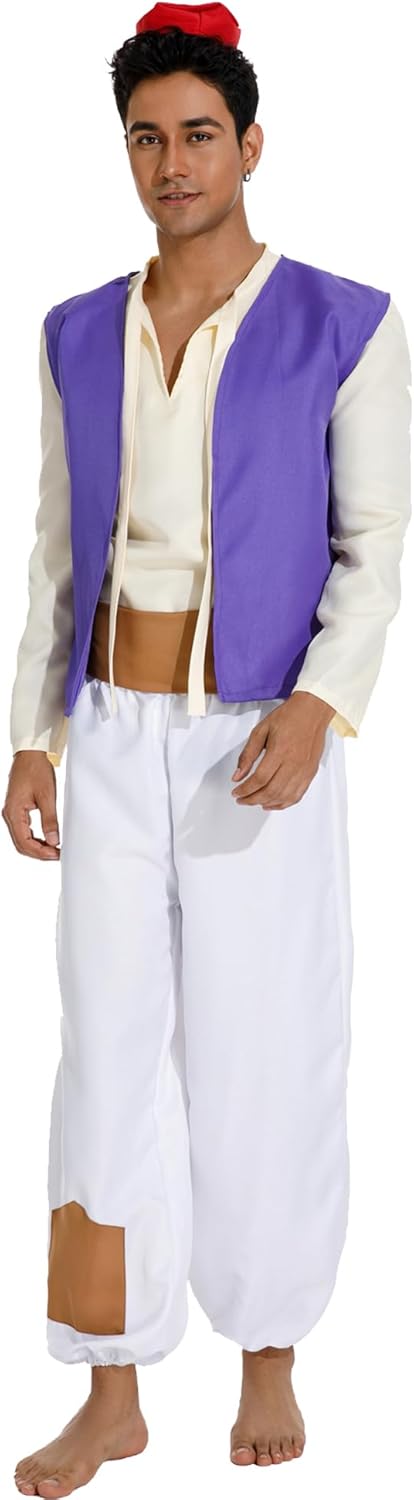 Angelaicos Mens Arab Prince Costume for Halloween and Cosplay