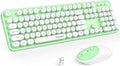 Wireless Keyboard and Mouse Combo - Full-Sized 104-Key Cute Typewriter