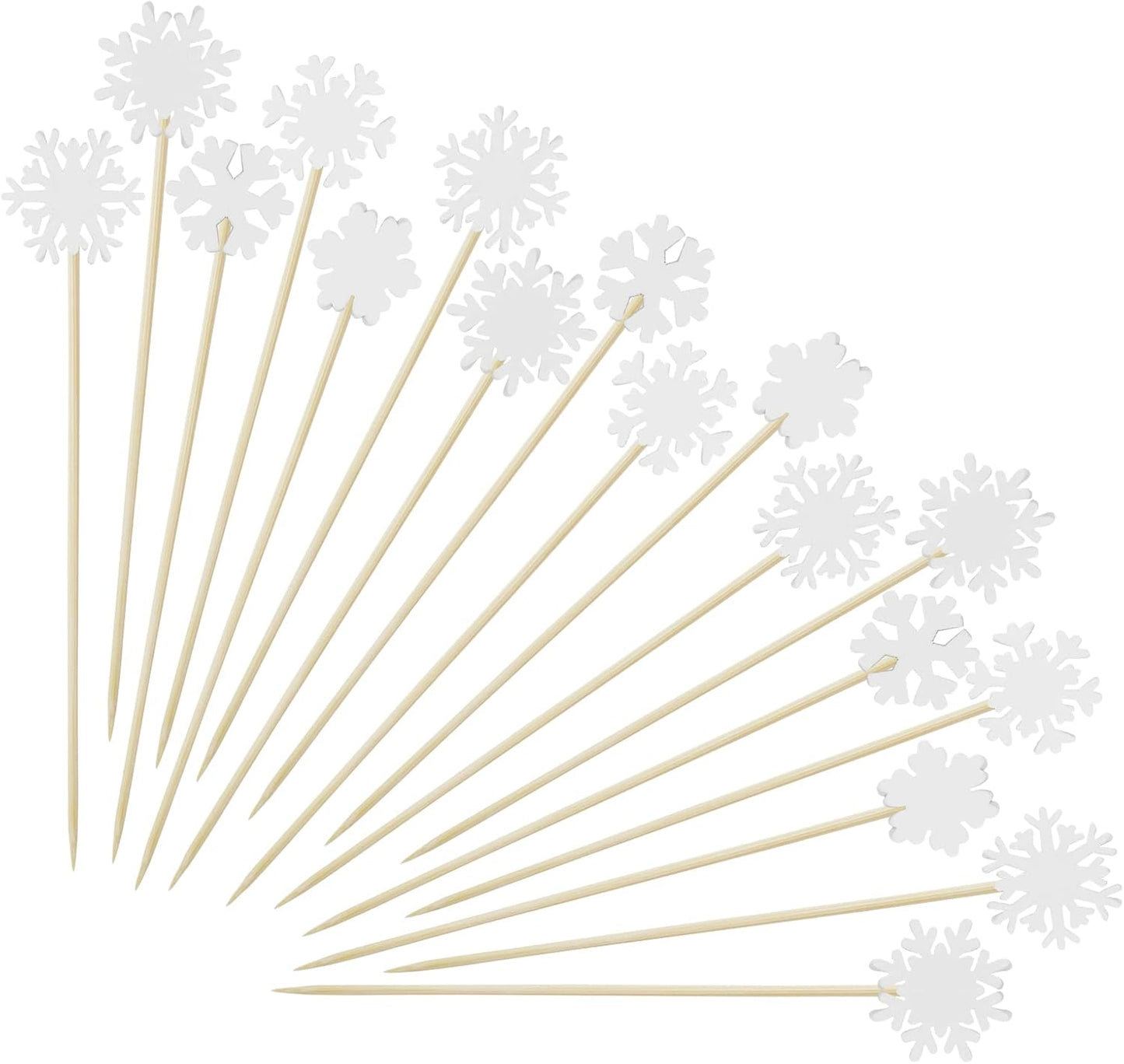 Cieovo Snowflake Cocktail Picks - Festive Winter Party Decor