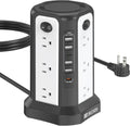 Tower Power Strip with Surge Protection - 17-in-1 Space Saving