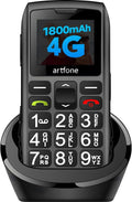 C1+4G Pro Black Large Button Phone for Seniors - Easy Charging