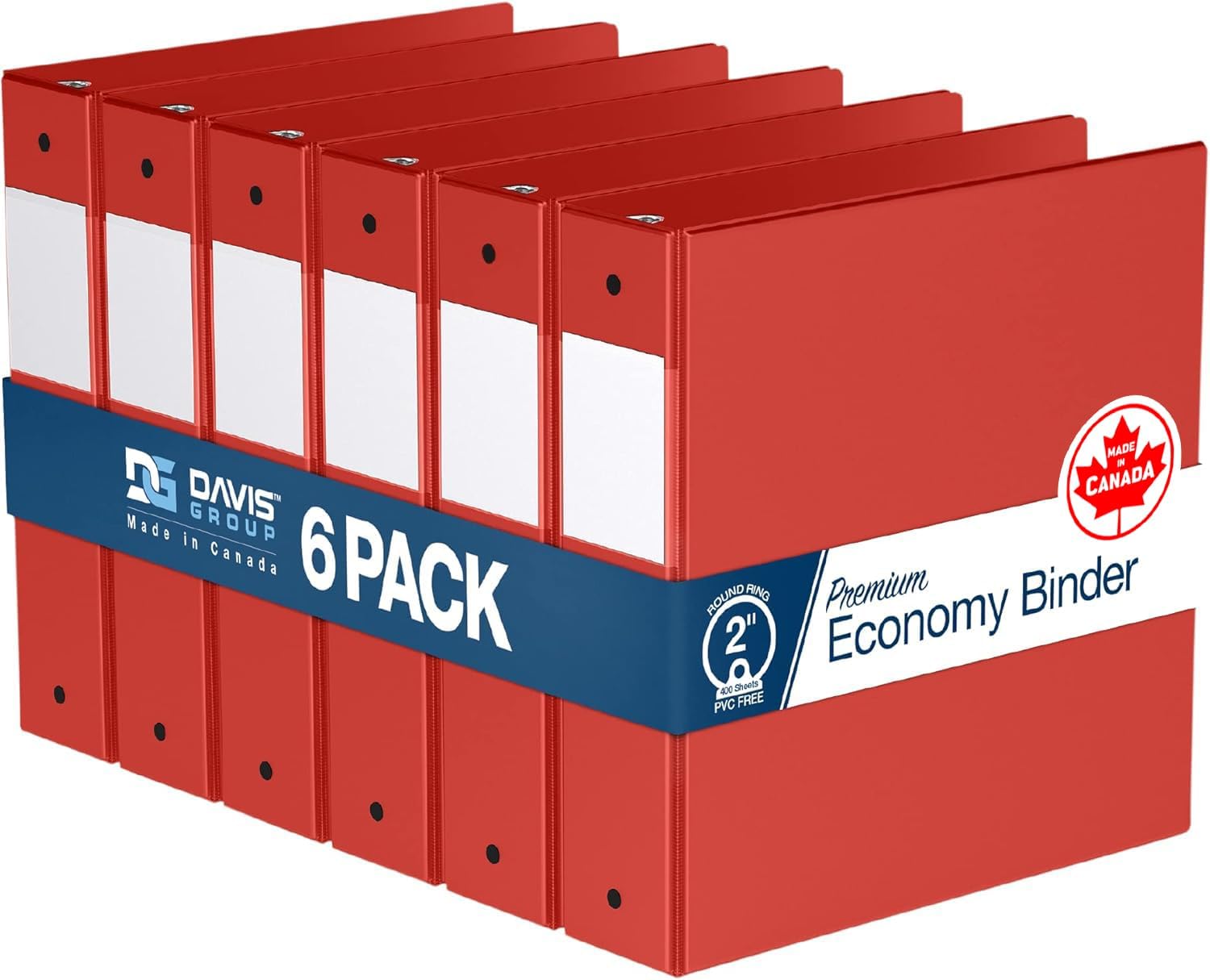 Premium Economy 6-Pack 2 Inch Round-Ring Binders for School