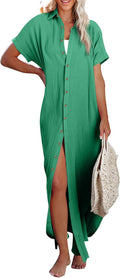 Dokotoo Womens Beach Cover Up Button Down Kimono - Lightweight