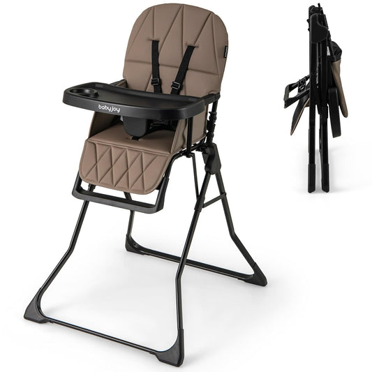 Foldable High Chair with Adjustable Tray & Safety Harness