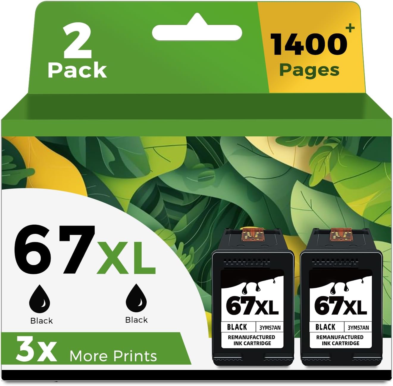 67XL Black Ink Cartridge Replacement for High Yield Printing