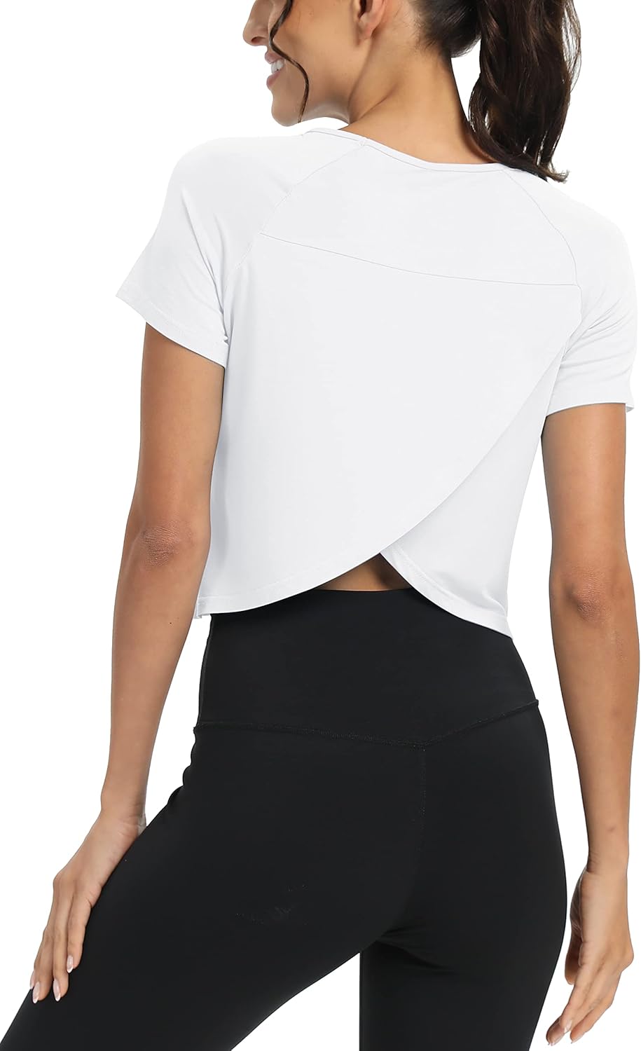 Mippo Women's Split Back Workout Top: Breathable & Stylish